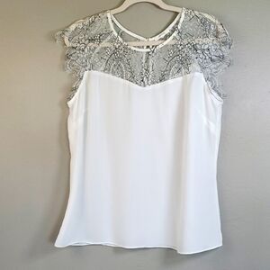 Maurices Elegant Cream & Black Lace  Top. So Pretty, Large